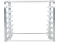 आरके बेकवेयर चीन फूड सर्विस एनएसएफ स्टेनलेस स्टील बेकिंग ट्रे रैक ट्रॉली मल्टी लेयर के साथ विस्तृत डिजाइन