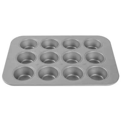 Rk Bakeware China-42754 12 कप ग्लेज़्ड एल्युमिनाइज्ड स्टील मिनी क्राउन मफिन पैन/क्रूफिन पैन/क्रूफिन ट्रे