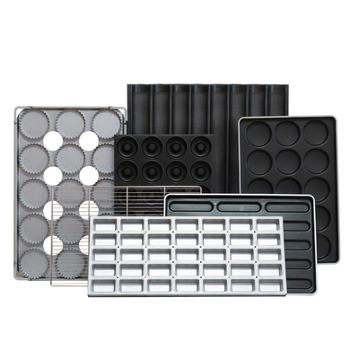 Rk Bakeware चीन 41002 एल्यूमिनाइज्ड स्टील हैमबर्गर बन्स कुकी पैन ट्रे उत्तर अमेरिकी बेकरी के लिए