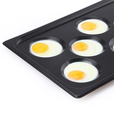 Rk Bakeware China-Gastronorm Gn 1/1 एल्यूमीनियम नॉनस्टिक बेकिंग ट्रे 530X325 मिमी अंडे के लिए 8 मोल्ड के साथ
