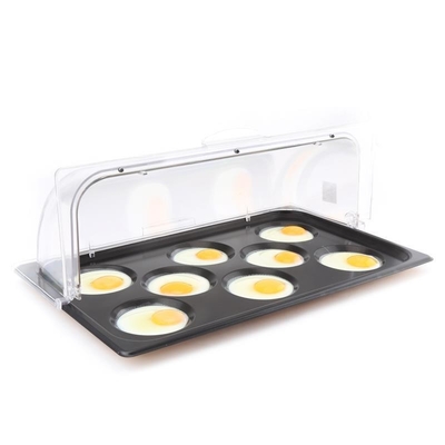 Rk Bakeware China-Gastronorm Gn 1/1 एल्यूमीनियम नॉनस्टिक बेकिंग ट्रे 530X325 मिमी अंडे के लिए 8 मोल्ड के साथ