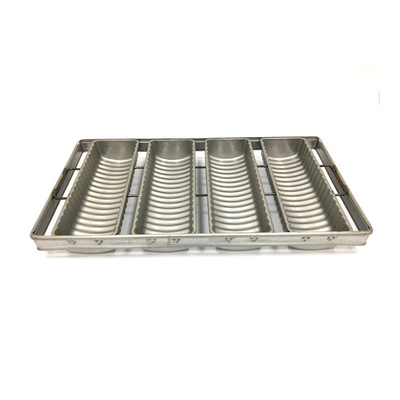 Rk Bakeware China- 6 स्ट्रैप्स ग्लेज़्ड एल्युमिनाइज्ड स्टील मोल्ड PARA टोस्टाडा ब्रेड पैन/सैंडविच बॉक्स/पुलमैन ब्रेड पैन/सब सैंडविच रोल पैन
