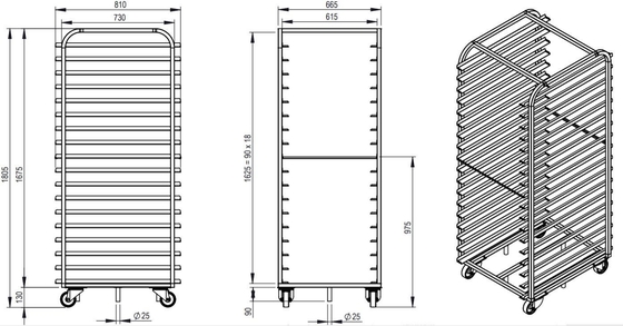 Rk Bakeware चीन-स्टेनलेस स्टील रोल में 800X600 रीवेंट रैक ओवन के लिए बेकिंग रैक