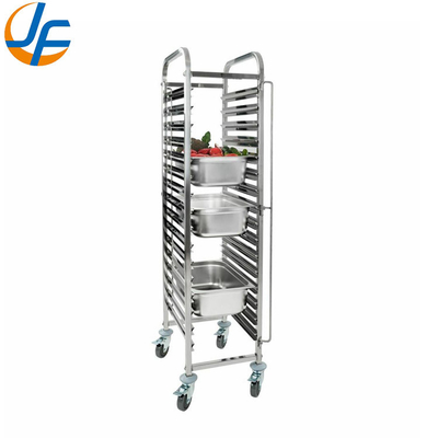 Rk Bakeware China-Z फ्रेम 20 पैन एंड लोड स्टेनलेस स्टील नेस्टिंग ट्रॉली बन शीट पैन रैक - इकट्ठा